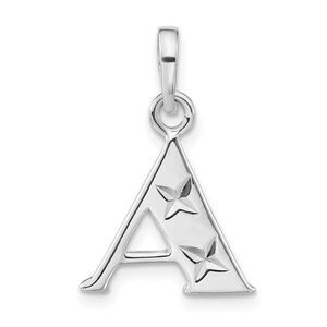 Sterling Silver, Sabrina Collection, D/C Block Initial  A Pendant